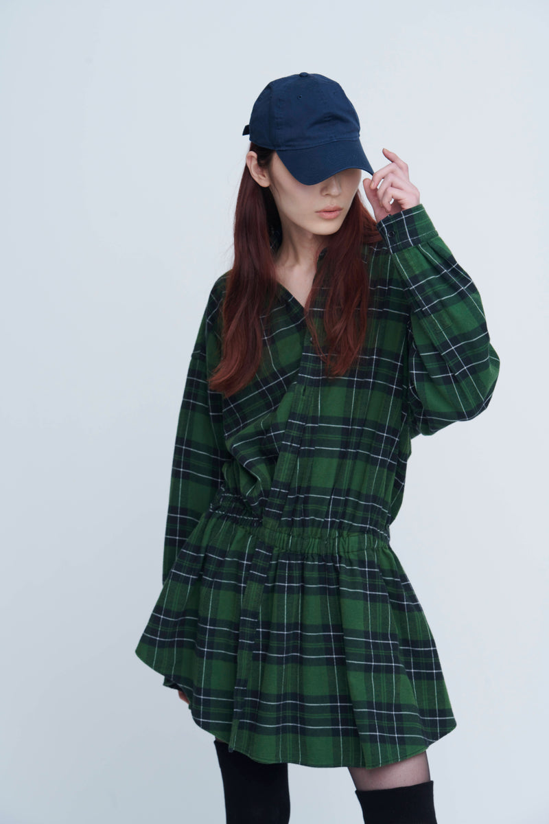 Flannel Shirt Dress　