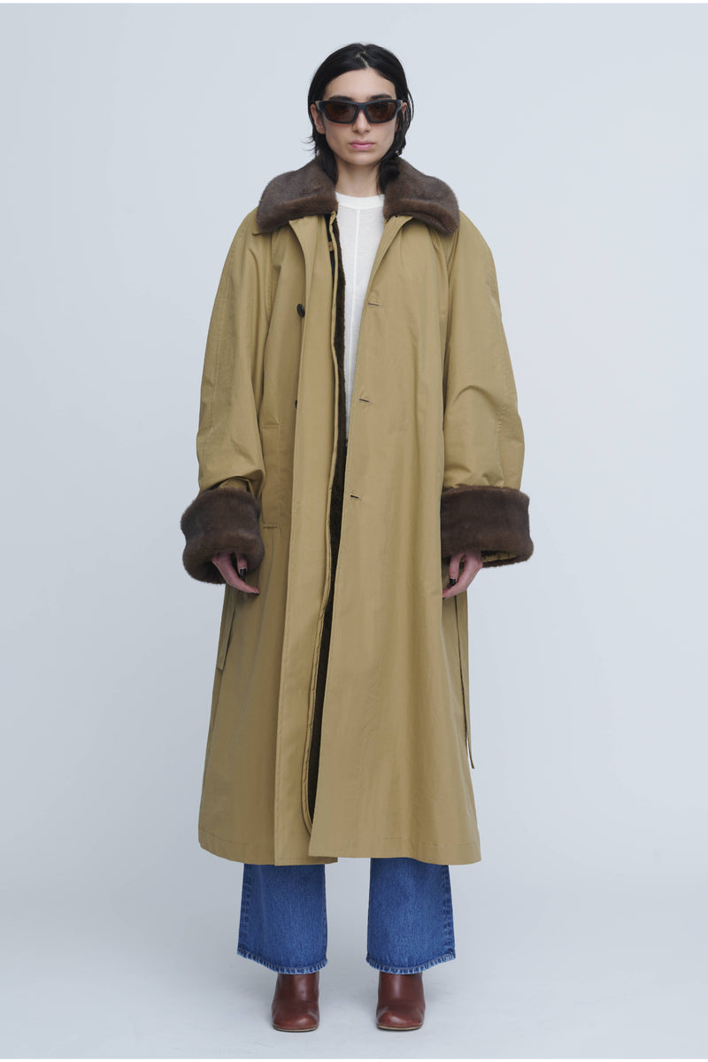 Cotton / Polyester Balmacaan Fur Liner