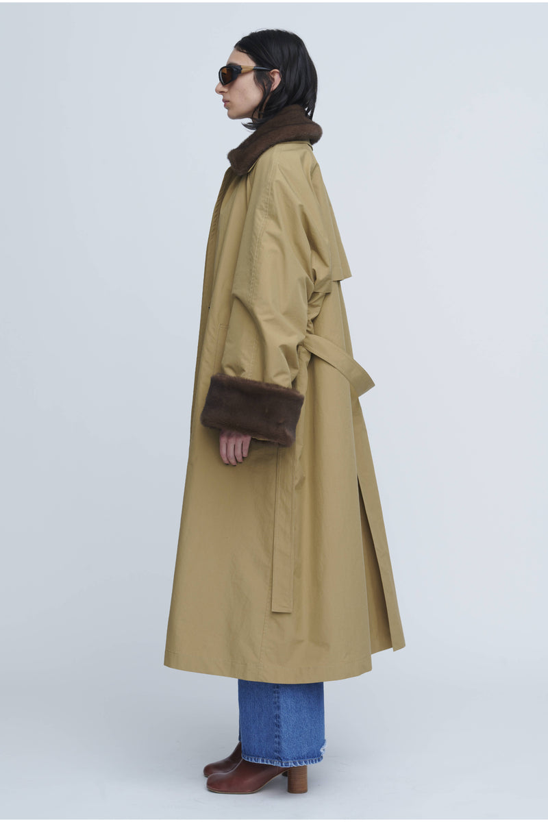 Cotton / Polyester Balmacaan Fur Liner
