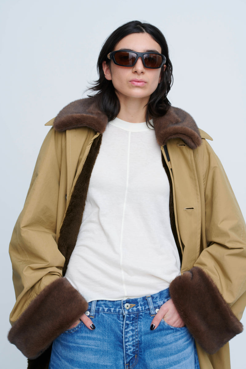 Cotton / Polyester Balmacaan Fur Liner