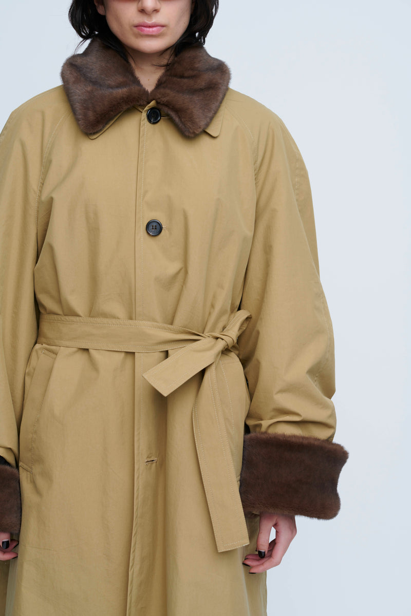 Cotton / Polyester Balmacaan Fur Liner