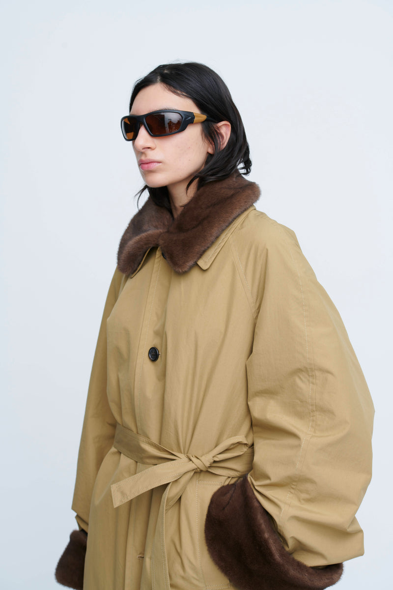 Cotton / Polyester Balmacaan Fur Liner