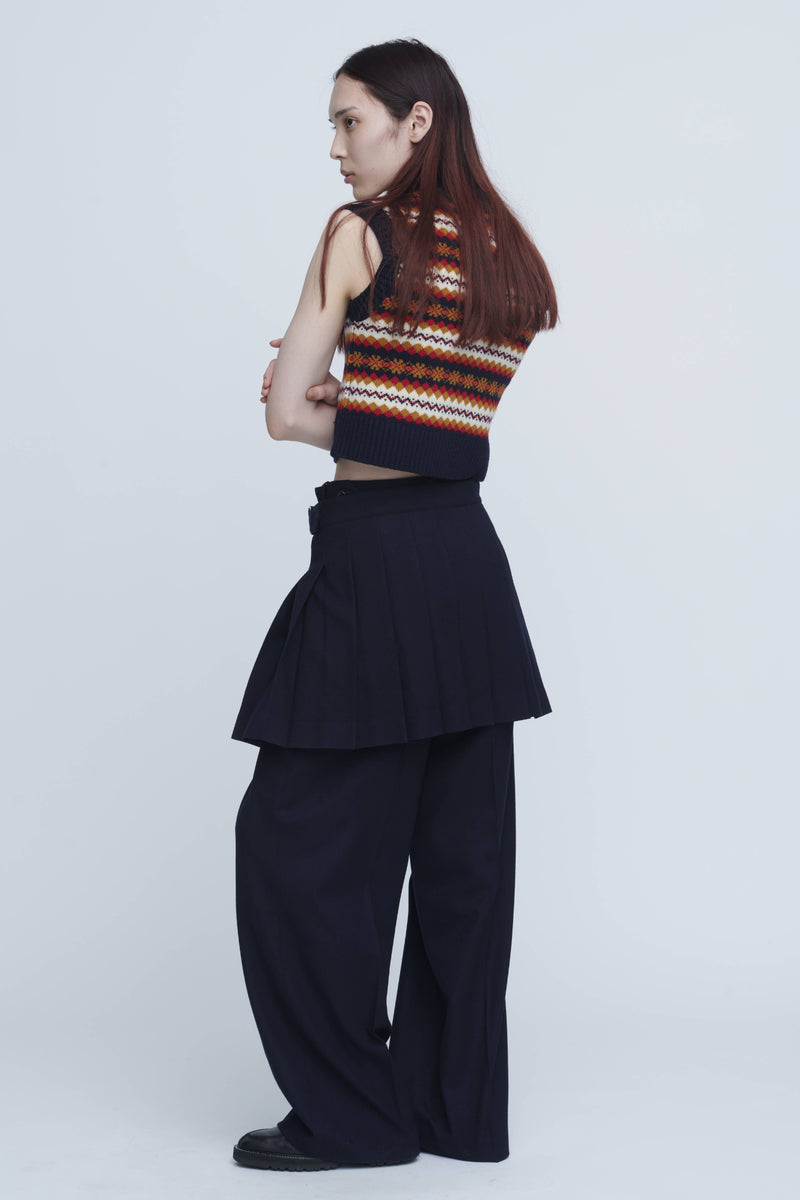 Fairisle Tight Fit V Neck Vest