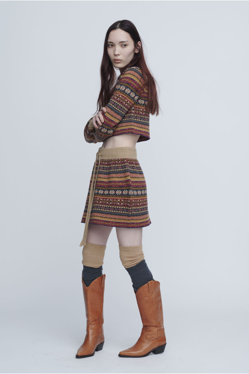 Fairisle Short Polo Sweater　