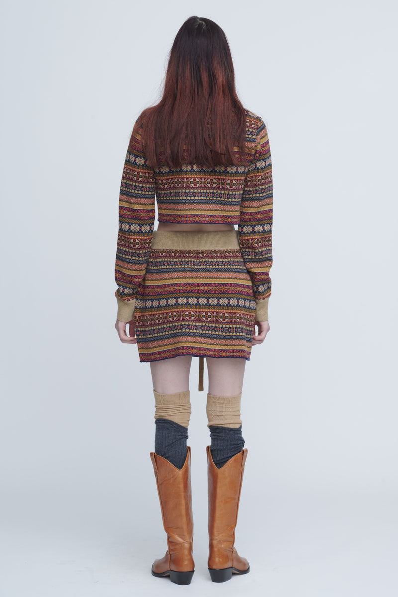 Fairisle Short Polo Sweater　