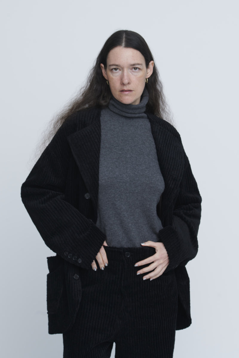 Corduroy Collarless Jacket