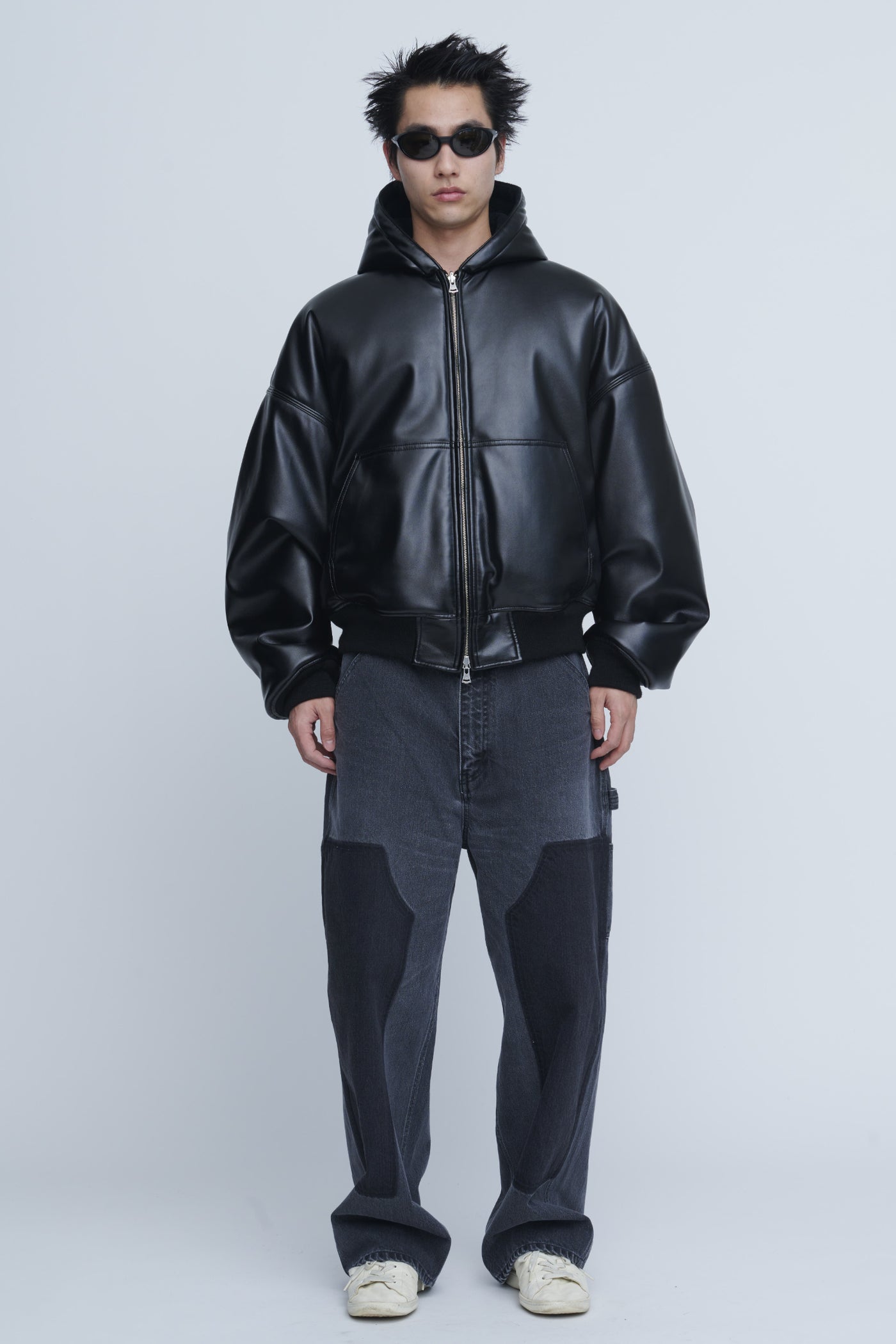 Leather Zip Up Hoodie – INSCRIRE