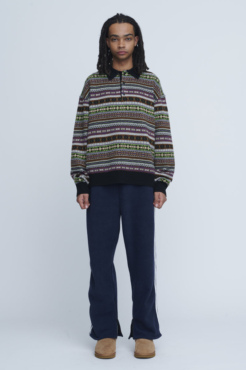 Fairisle Polo Sweater　