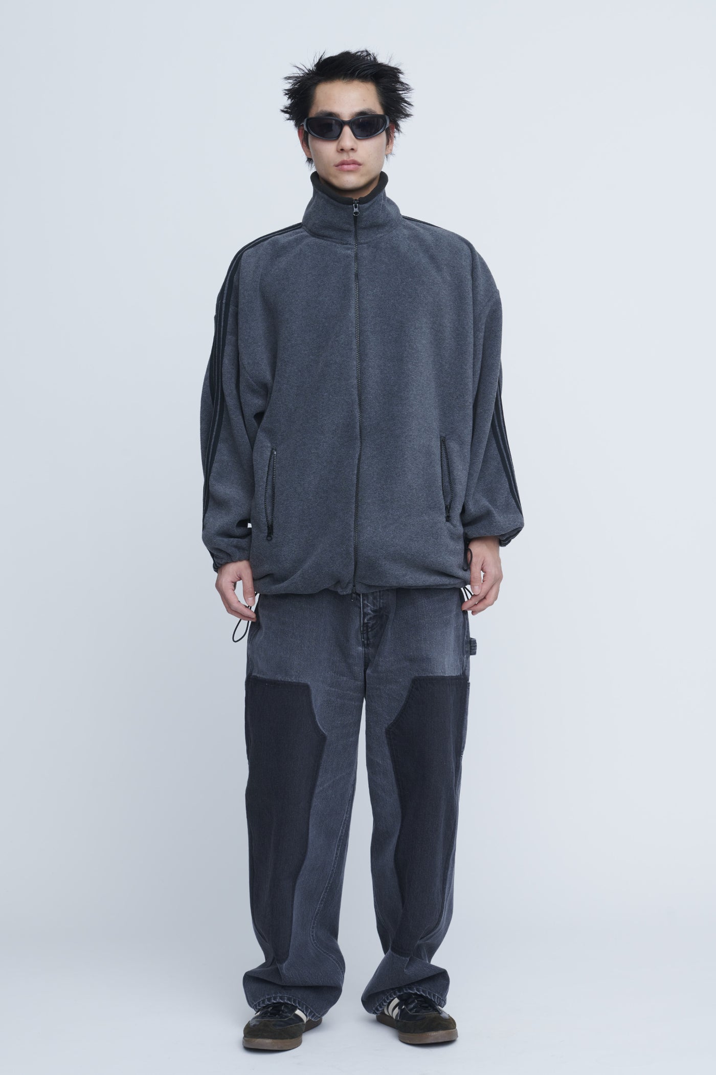 INSCRIRE Track Jacket ネイビー Fleece Loose Fit Track Jacket – INSCRIRE