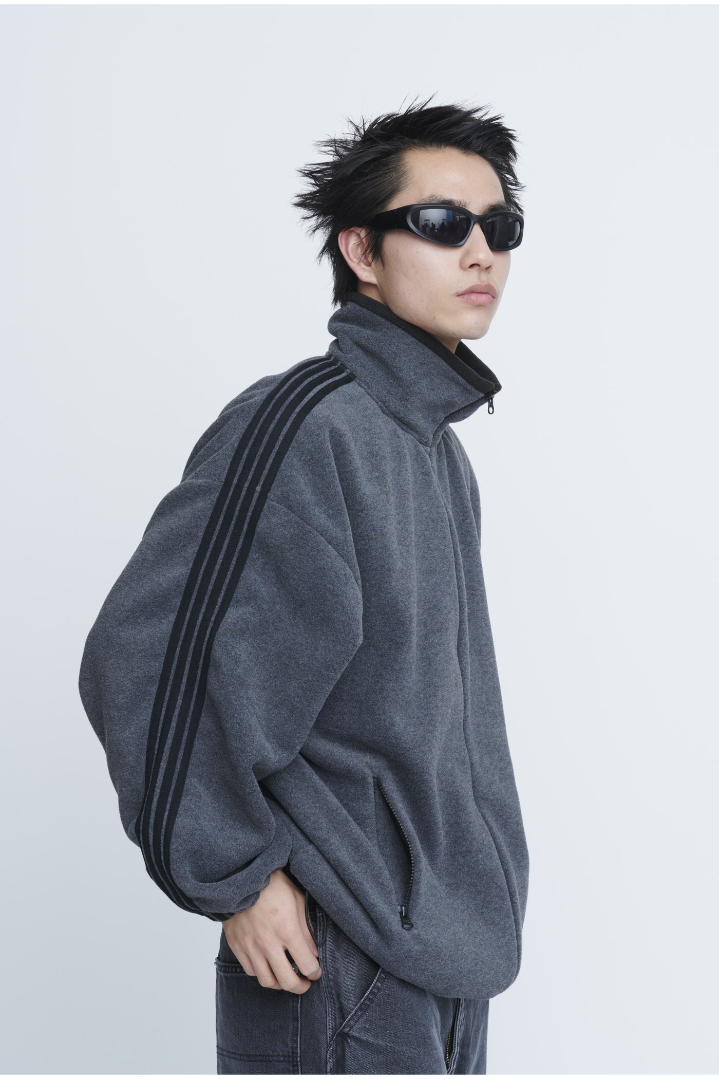 Fleece Loose Fit Track Jacket – INSCRIRE