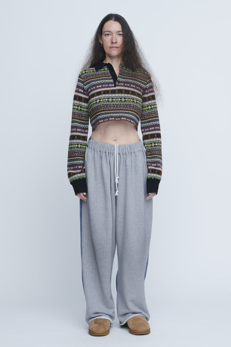 Fairisle Short Polo Sweater　