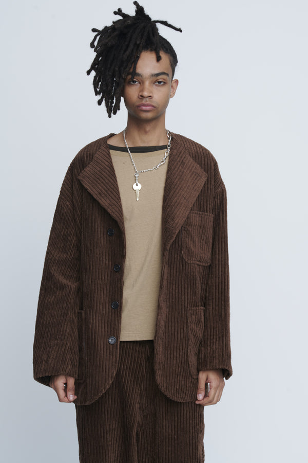 Corduroy Collarless Jacket