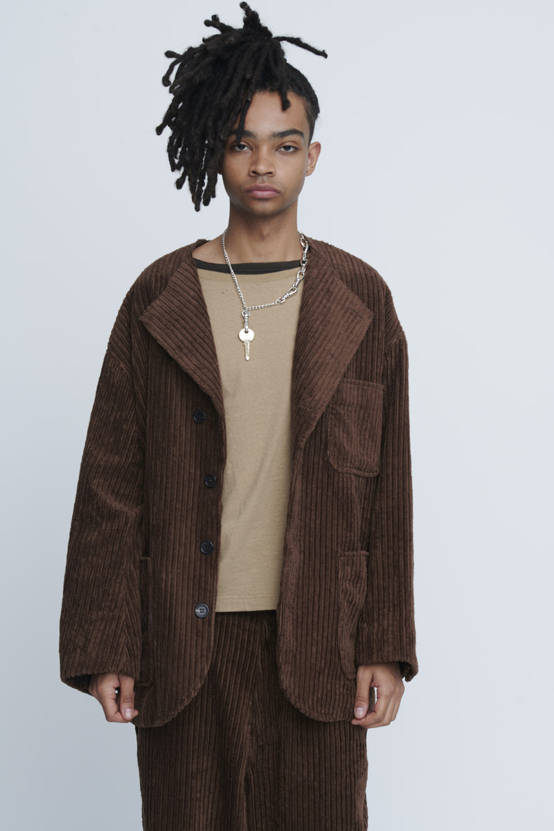Corduroy Collarless Jacket
