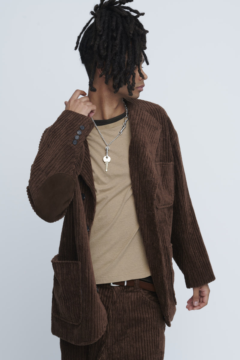 Corduroy Collarless Jacket