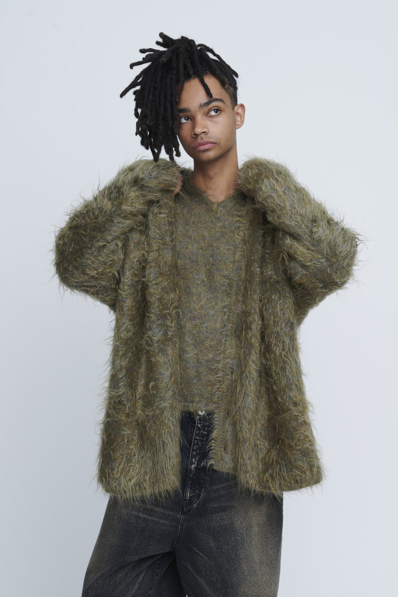 Shaggy V-Neck Cardigan