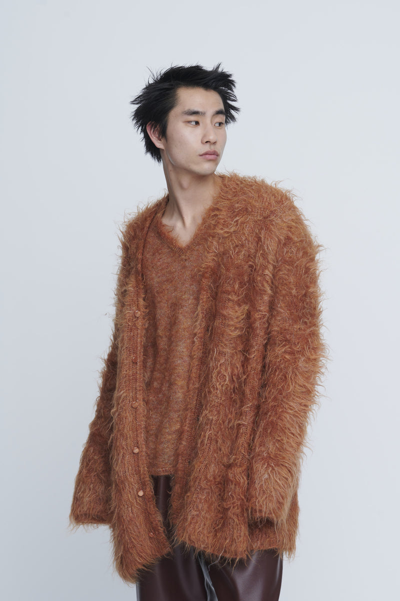 Shaggy V-Neck Cardigan – INSCRIRE