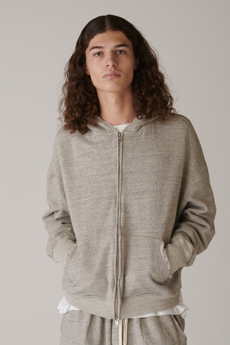 【別注】＜INSCRIRE＞ジップアップ ショートフーディー Zip Up Hoodie - GREY – INSCRIRE