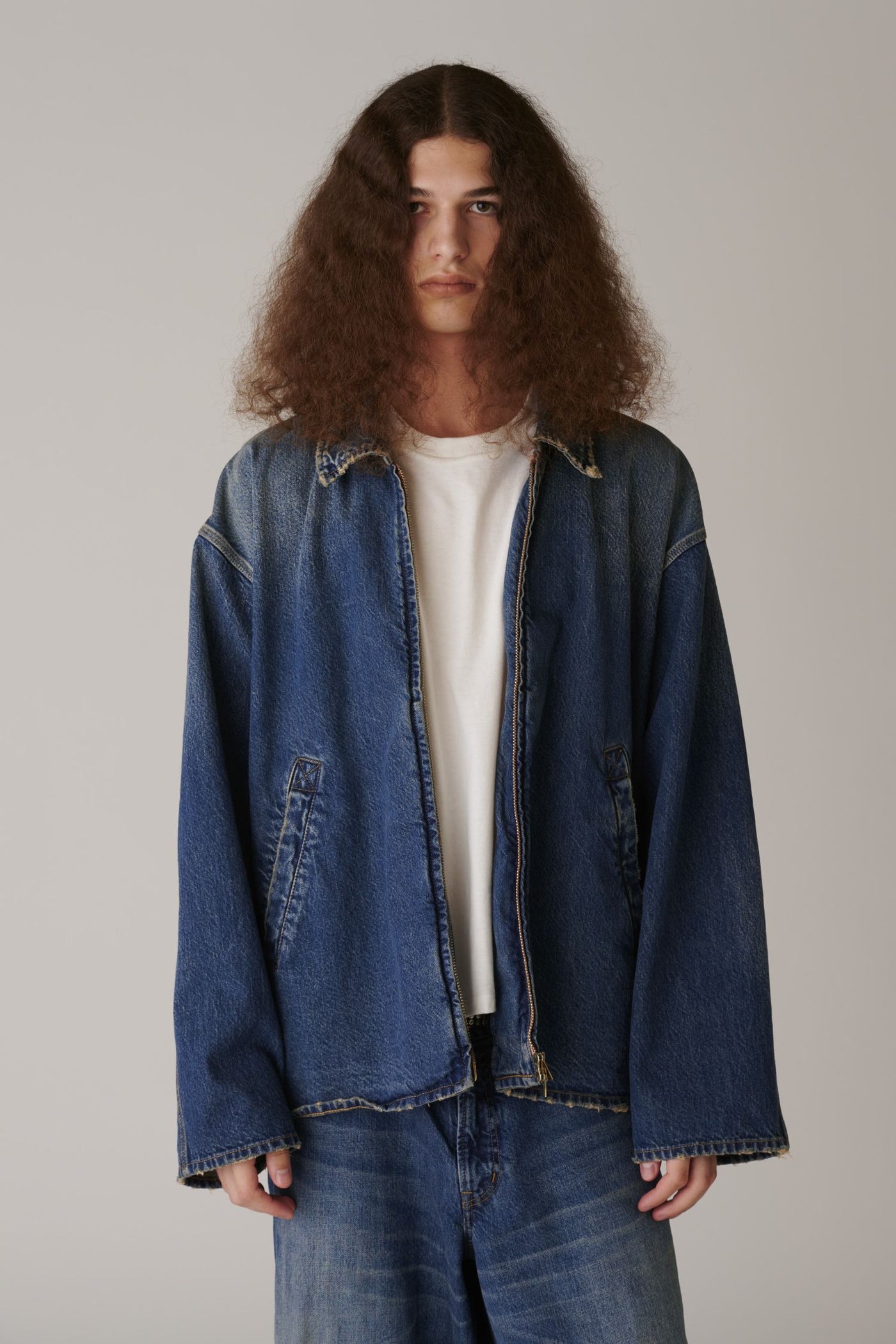 Used Denim Zip Up Blouson – INSCRIRE