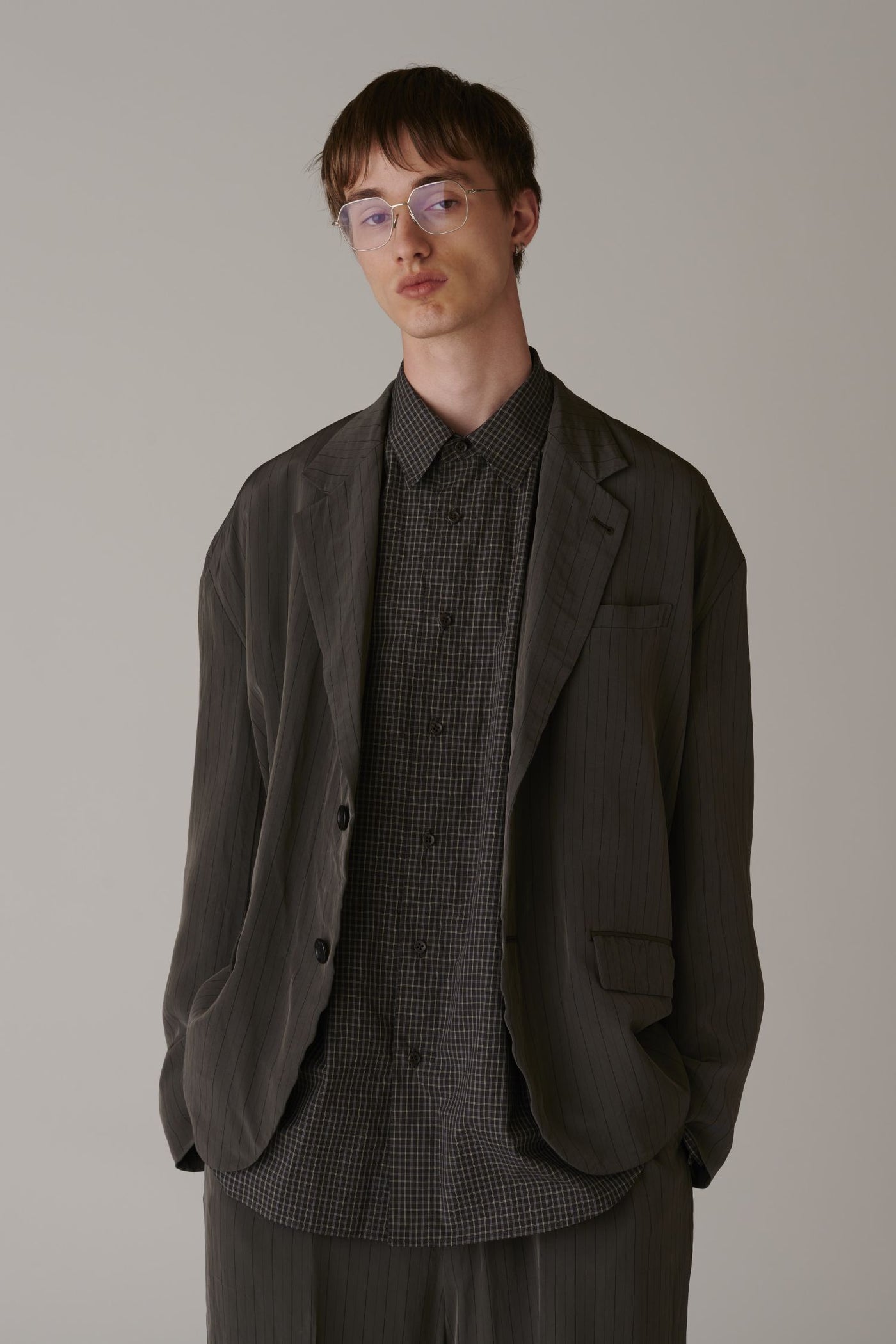 Stripe Over Size Jacket – INSCRIRE