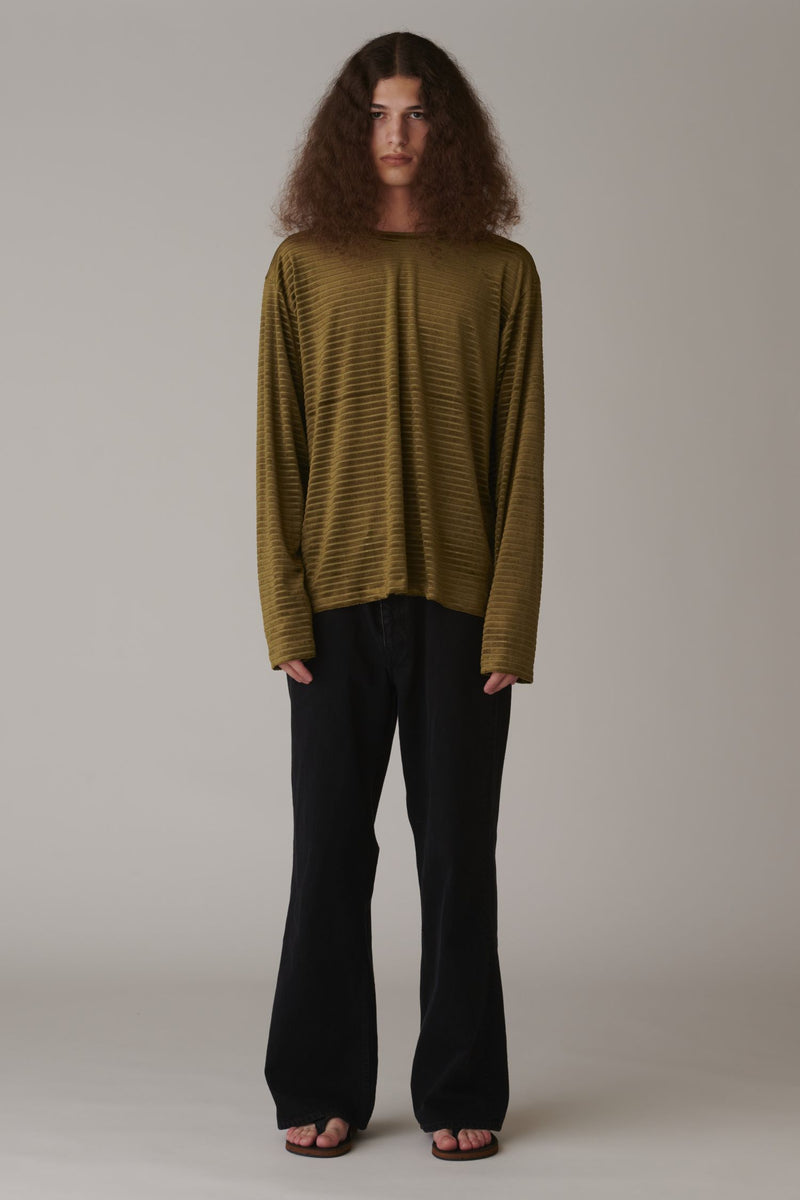 Velour Border Long Sleeve Tee – INSCRIRE