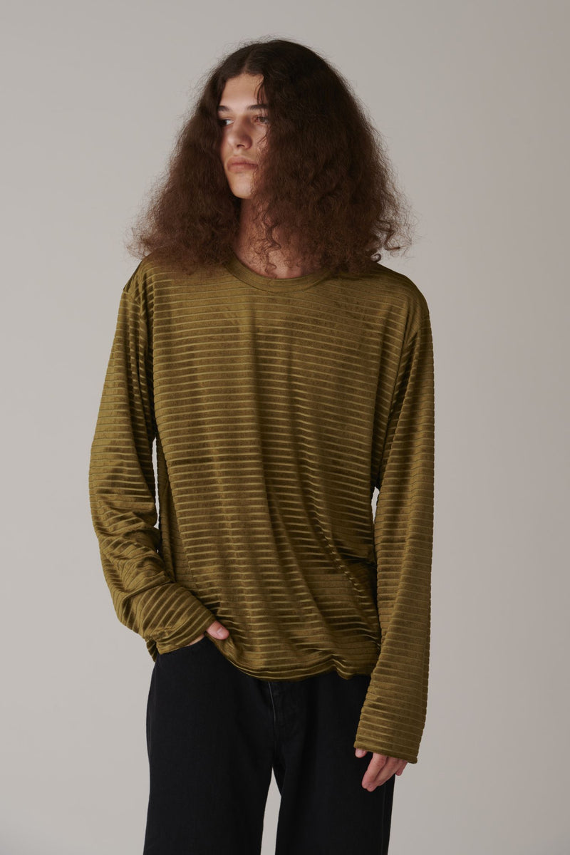 Velour Border Long Sleeve Tee – INSCRIRE