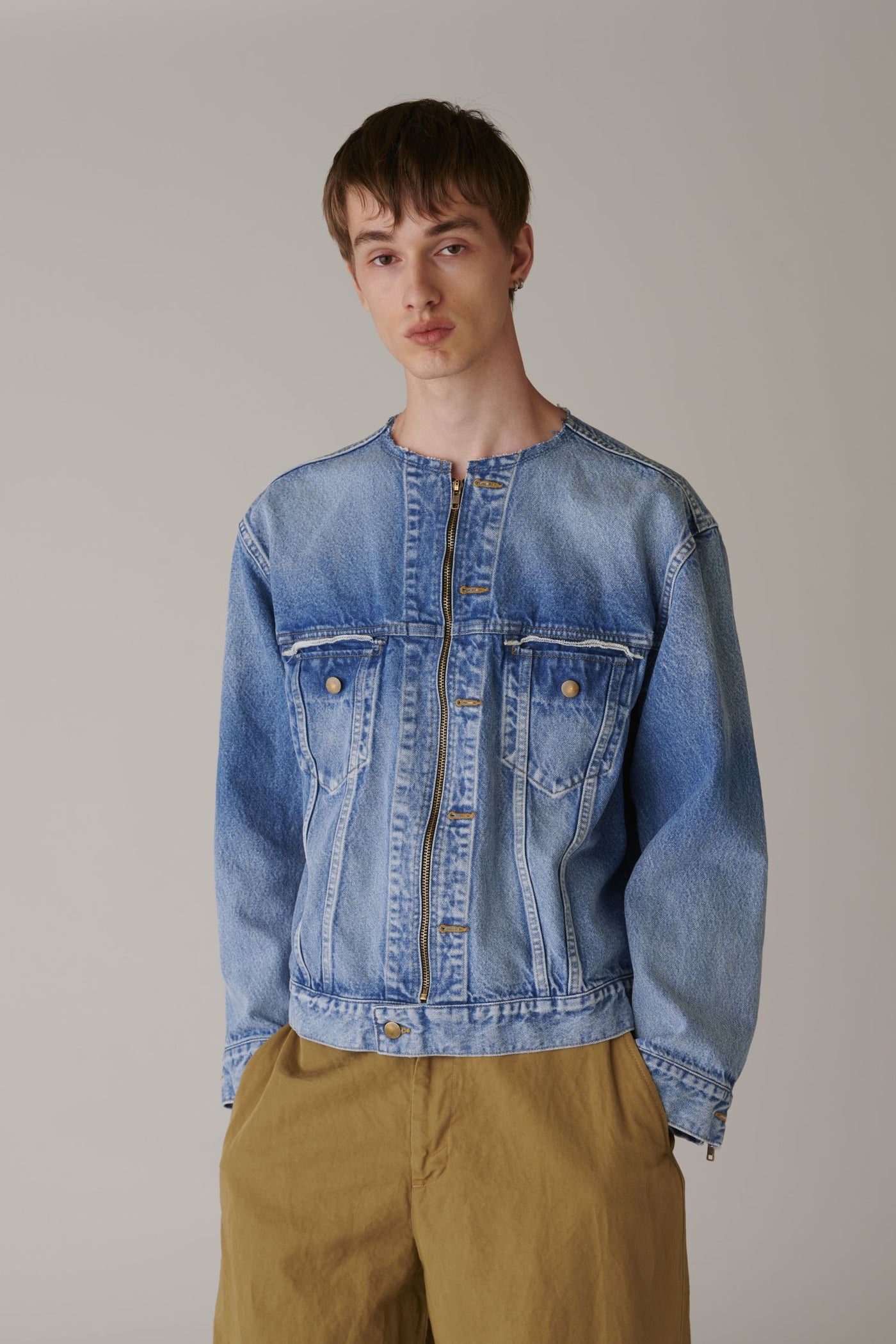 Used Denim Zip Jacket – INSCRIRE Used Denim Zip Jacket – INSCRIRE
