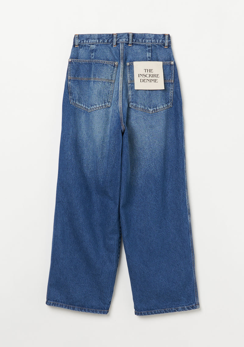 Denim Tuck Wide Pants