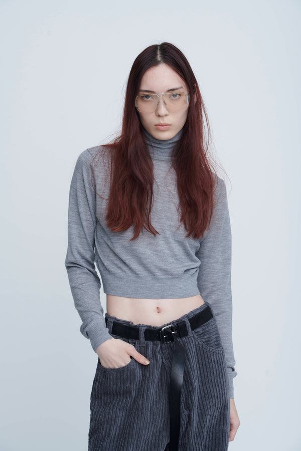 Wool Short Length Turtle Neck　