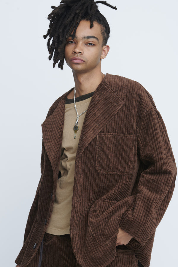 Corduroy Collarless Jacket