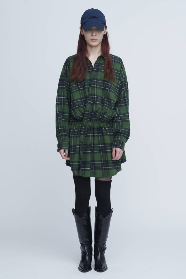 Flannel Shirt Dress　