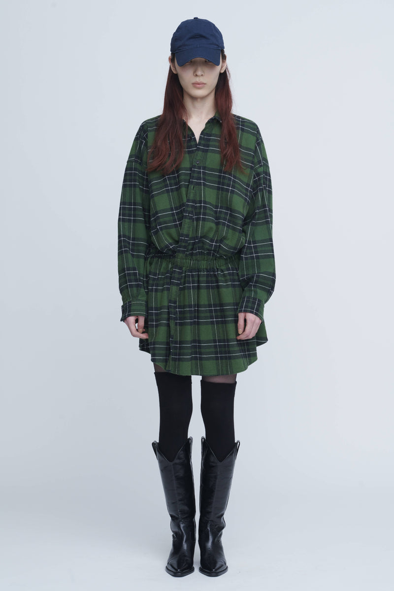 Flannel Shirt Dress　