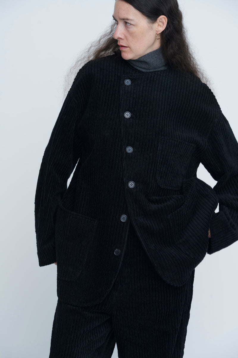 Corduroy Collarless Jacket