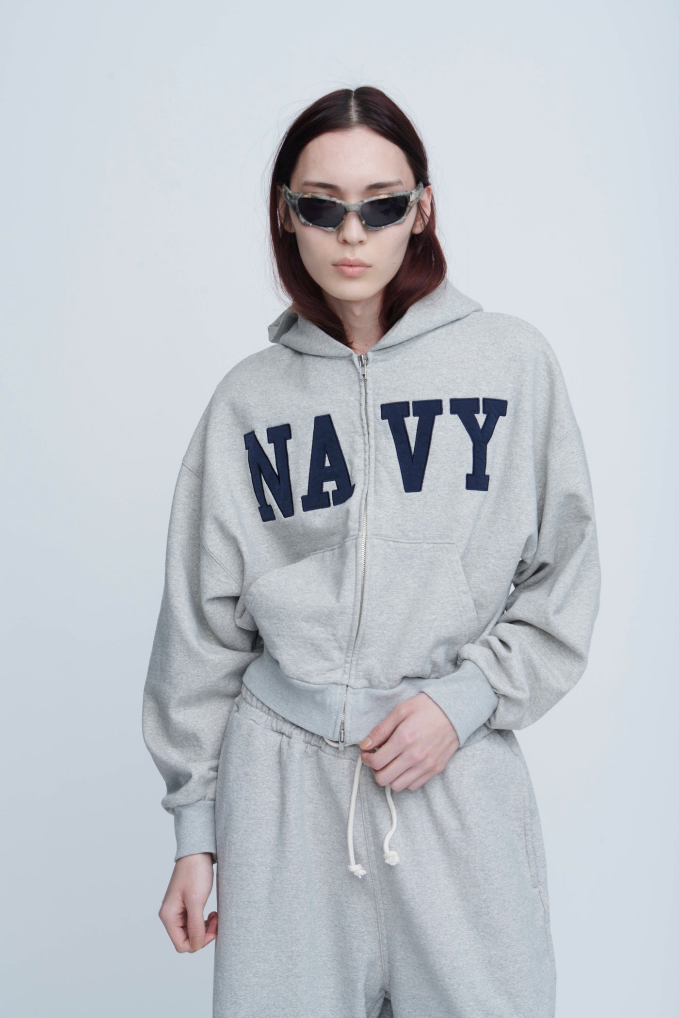 Navy Zip Hoodie – INSCRIRE