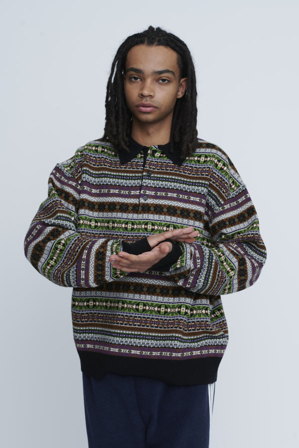 Fairisle Polo Sweater　