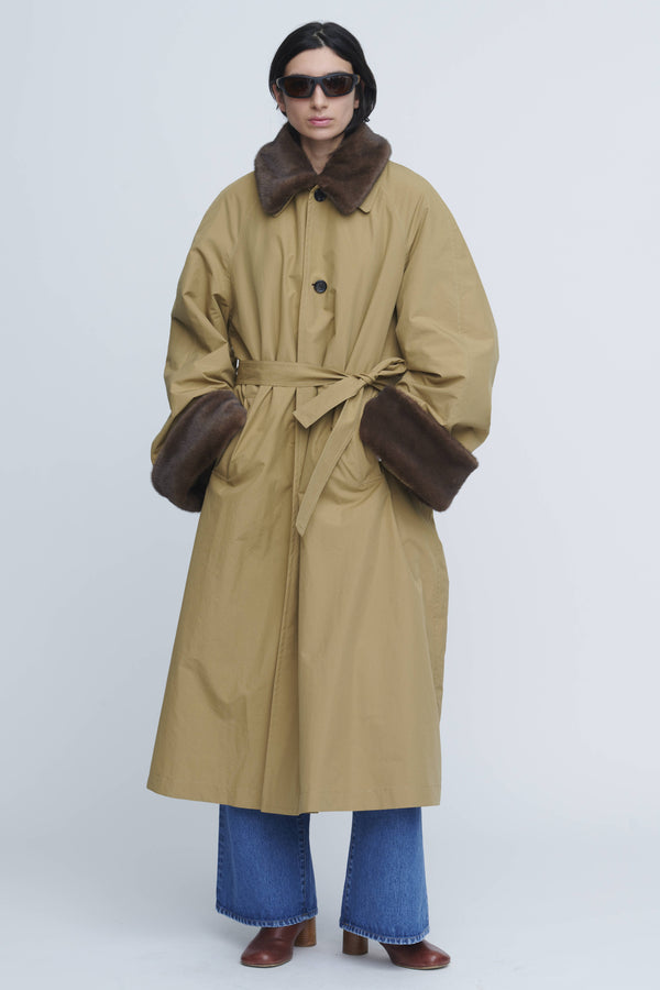 Cotton / Polyester Balmacaan Fur Liner