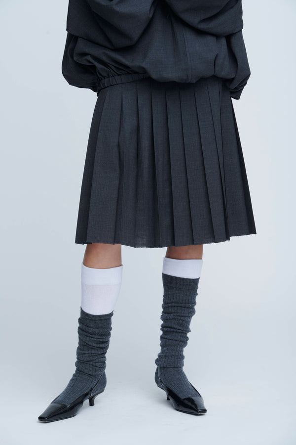 Wool Wrap Pleats Skirt　
